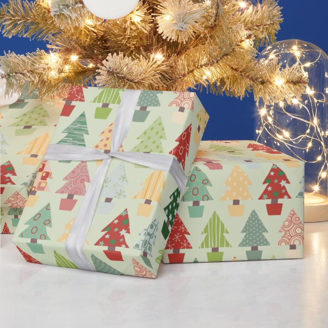 Cadeau Papier d'enveloppement coloré de sapin de Noël (Vacances)