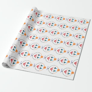 Cadeau papier d'enveloppement coloré "VISAGES SOURIANTS" 