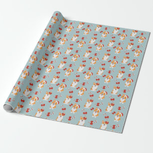 Cadeau Papier d'enveloppement Corgi de Noël mignon