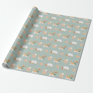 Cadeau Papier d'enveloppement Corgi mou