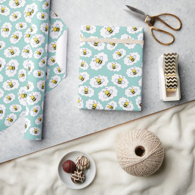 Cadeau Papier d'enveloppement d'abeille au miel mignon (Artisanat)