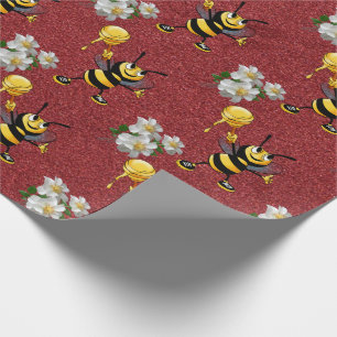 Cadeau Papier d'enveloppement d'abeilles