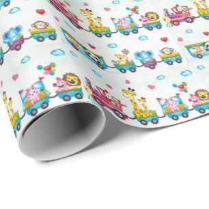 Cadeau Papier d'enveloppement d'anniversaire - Bébés anim