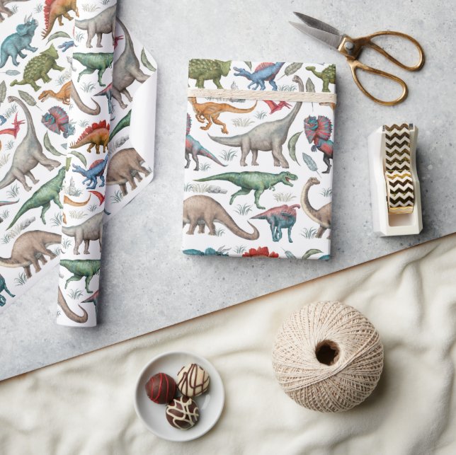 Cadeau Papier d'enveloppement d'anniversaire de Dinosaure (Artisanat)