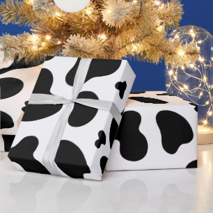 Cadeau Papier d'enveloppement d'anniversaire noir et blan