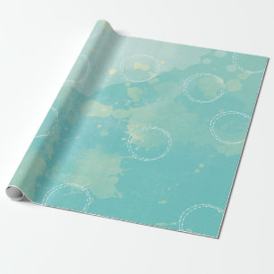 Cadeau Papier d'enveloppement d'aquarelle bleu Aqua