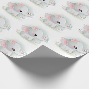 Cadeau Papier d'enveloppement d'aquarelle bleu rose jote 