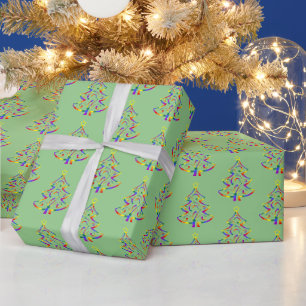 Cadeau Papier d'enveloppement d'arbre de Noël LGBT+ Prid