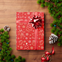 Papier d'enveloppement d'art de la ligne de Noël