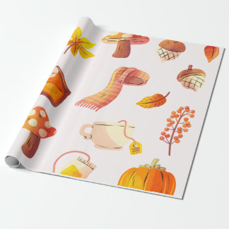 Cadeau Papier d'enveloppement d'automne confortable