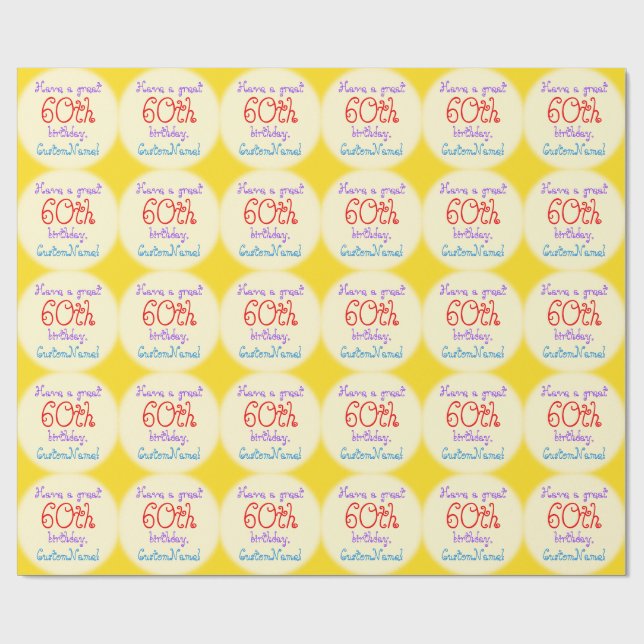 Cadeau Papier d'enveloppement de 60e anniversaire (Plat)