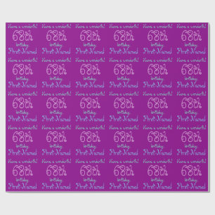 Cadeau Papier d'enveloppement de 68e anniversaire amoureu