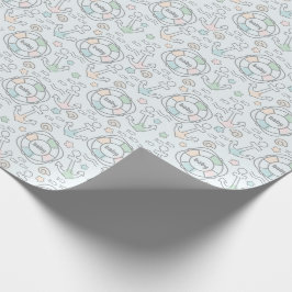 Cadeau Papier d'enveloppement de Baby shower nautique