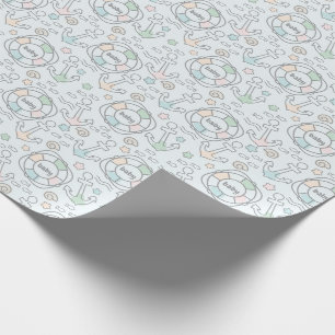 Cadeau Papier d'enveloppement de Baby shower nautique