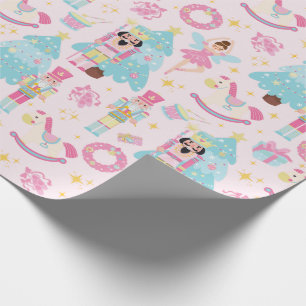 Cadeau Papier d'enveloppement de ballet pastel rose