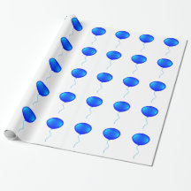 Papier d'enveloppement de ballons bleus