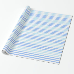 Cadeau Papier d'enveloppement de bleus rayés