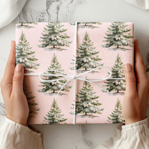 Cadeau Papier d'enveloppement de boîte rose de l'arbre de