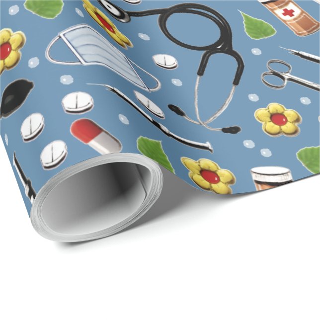 Cadeau Papier d'enveloppement de cadeaux pour infirmière (Coin rond)