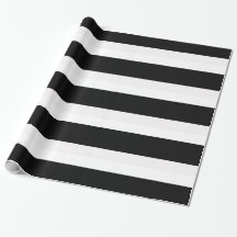 Papier d'enveloppement de cadeaux rayé noir et bla