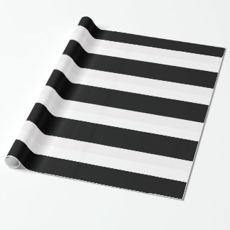 Cadeau Papier d'enveloppement de cadeaux rayé noir et bla