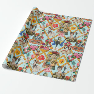 Cadeau Papier d'enveloppement de carreaux antiques