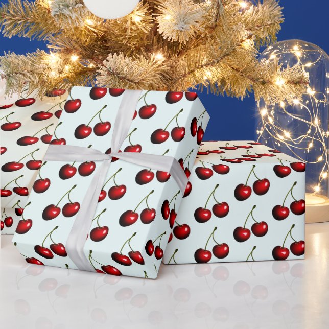 Cadeau Papier d'enveloppement de cerises sucrées (Vacances)