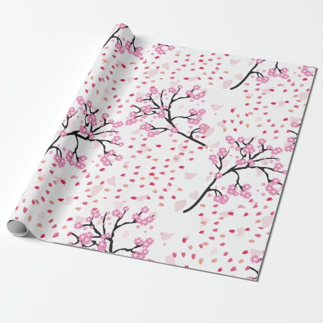 Cadeau Papier d'enveloppement de cerisier en fleur Breeze (Déroulé)