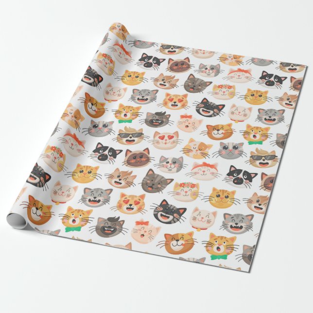Cadeau Papier d'enveloppement de chats adorables (Déroulé)