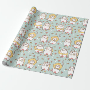 Cadeau Papier d'enveloppement de chats adorables