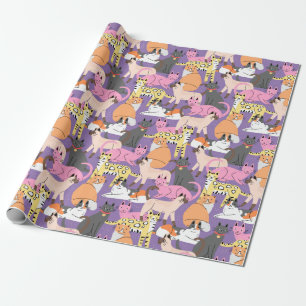 Cadeau Papier d'enveloppement de chats adorables