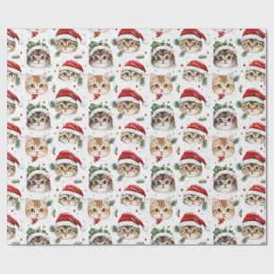 Cadeau Papier d'enveloppement de chats de Noël