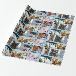 Cadeau Papier d'enveloppement de chats de Noël