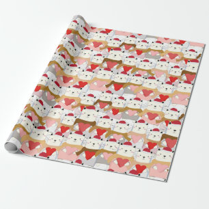 Cadeau Papier d'enveloppement de chats de Noël