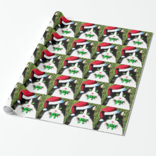 Cadeau Papier d'enveloppement de chats de Noël fantaisie