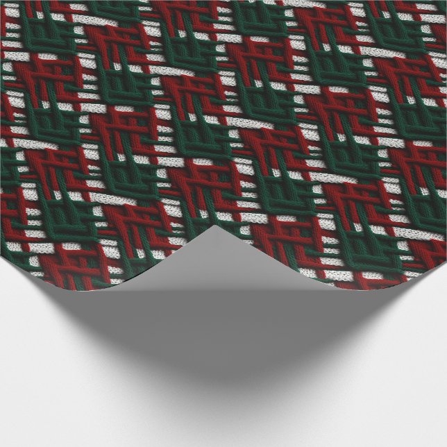 Cadeau Papier d'enveloppement de chèques de Noël vert et  (Coin)