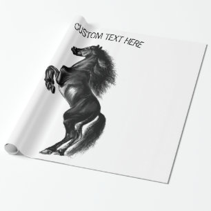 Cadeau Papier d'enveloppement de Cheval sauvage noir avec