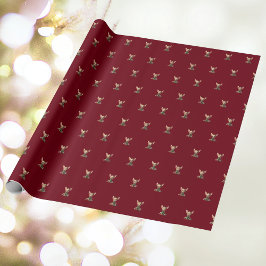 Cadeau Papier d'enveloppement de chien de Noël de la levu