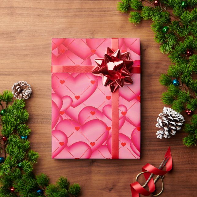 Cadeau Papier d'enveloppement de coeur (Cadeau de vacances)