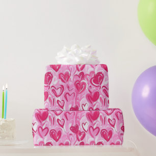 Cadeau Papier d'enveloppement de coeur préppy