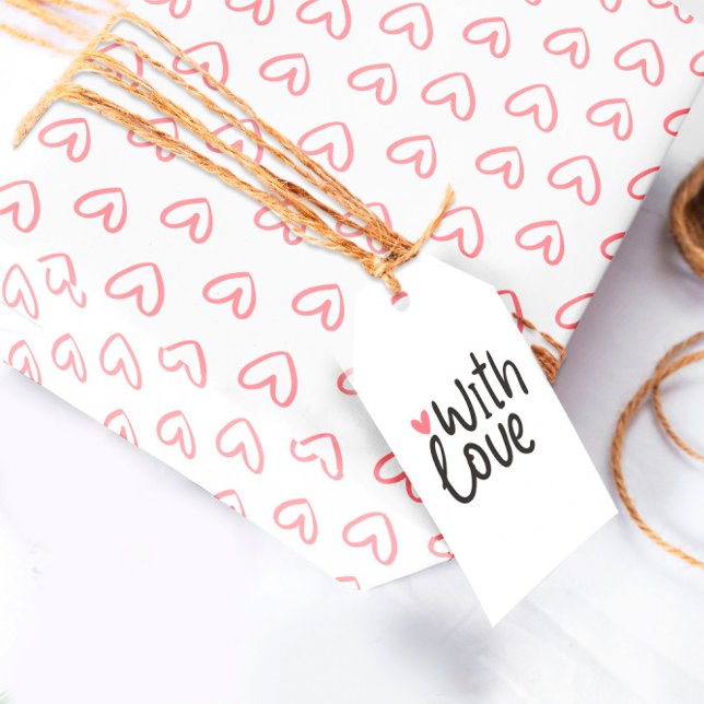 Cadeau Papier d'enveloppement de coeur rose (Créateur téléchargé)