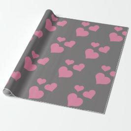 Cadeau Papier d'enveloppement de coeur rose