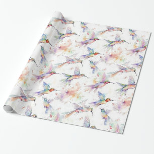 Cadeau Papier d'enveloppement de colibri coloré