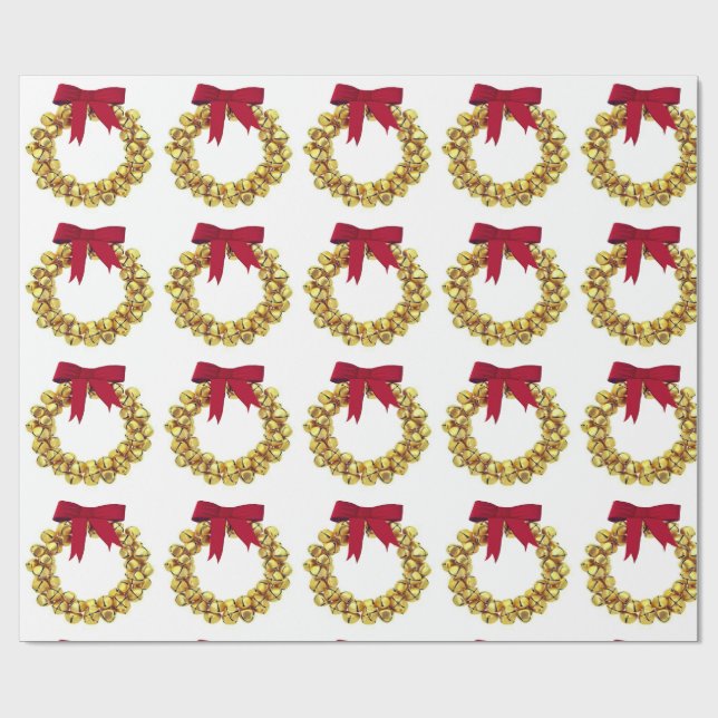 Cadeau Papier d'enveloppement de courroie Gold Bells (Plat)