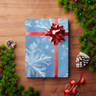 Cadeau Papier d'enveloppement de cristaux de neige