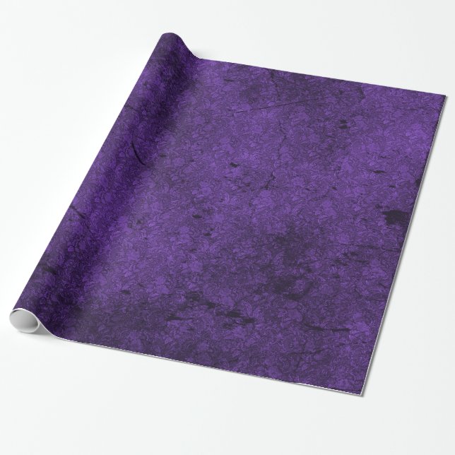 Cadeau Papier d'enveloppement de damas goth pourpre (Déroulé)