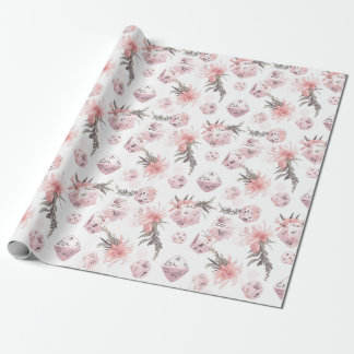 Cadeau Papier d'enveloppement de dés RPG blanc mystique