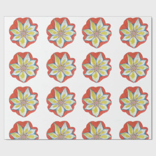 Cadeau Papier d'enveloppement de dessin à fleurs Mandala
