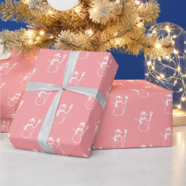 Cadeau Papier d'enveloppement de dessin en bonhomme rose