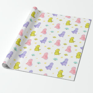 Cadeau Papier d'enveloppement de dinosaures mignonnes